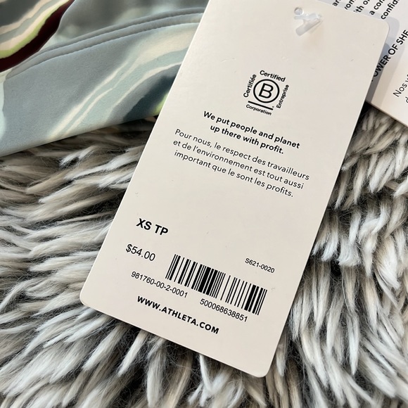 Athleta Ultimate Printed Sports Bra D-DD Marble Multi Womens XS NWT - Picture 5 of 8